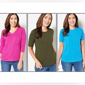 Denim & Co. Essentials Perfect Jersey Set of Three Knit Tops